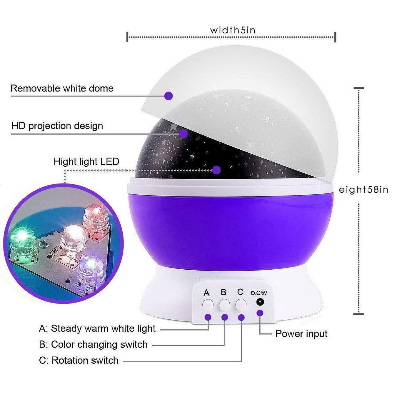 Color Changing Rotating Projection Lamp